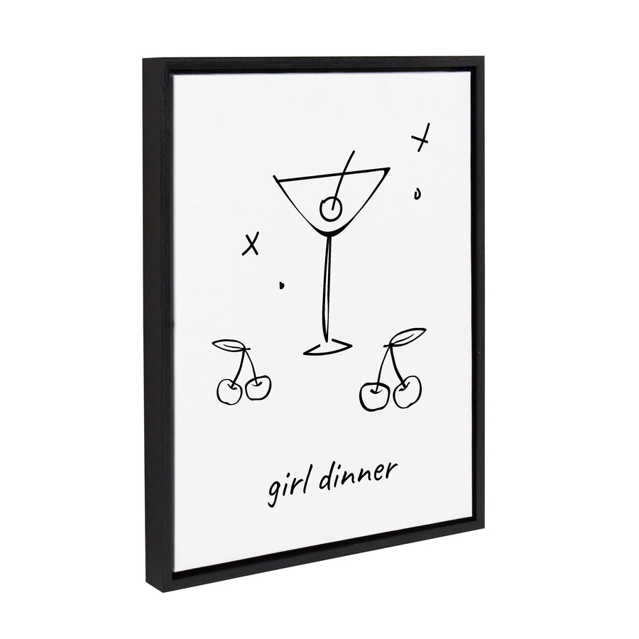 Sylvie Girl Dinner Framed Canvas by Honey Island Studio