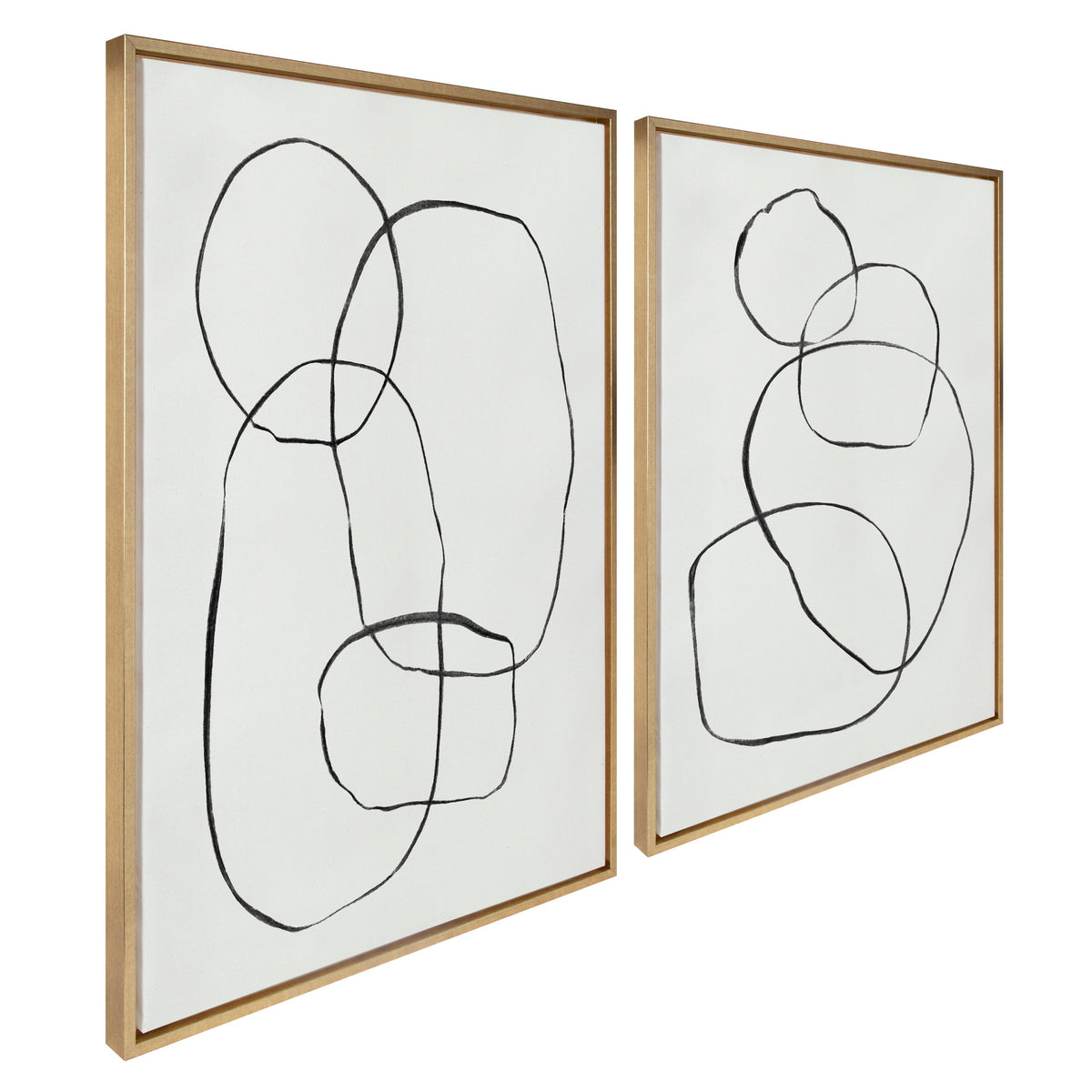 Sylvie Going in Circles Framed Textured Canvas Set of 2 by Teju Reval of SnazzyHues