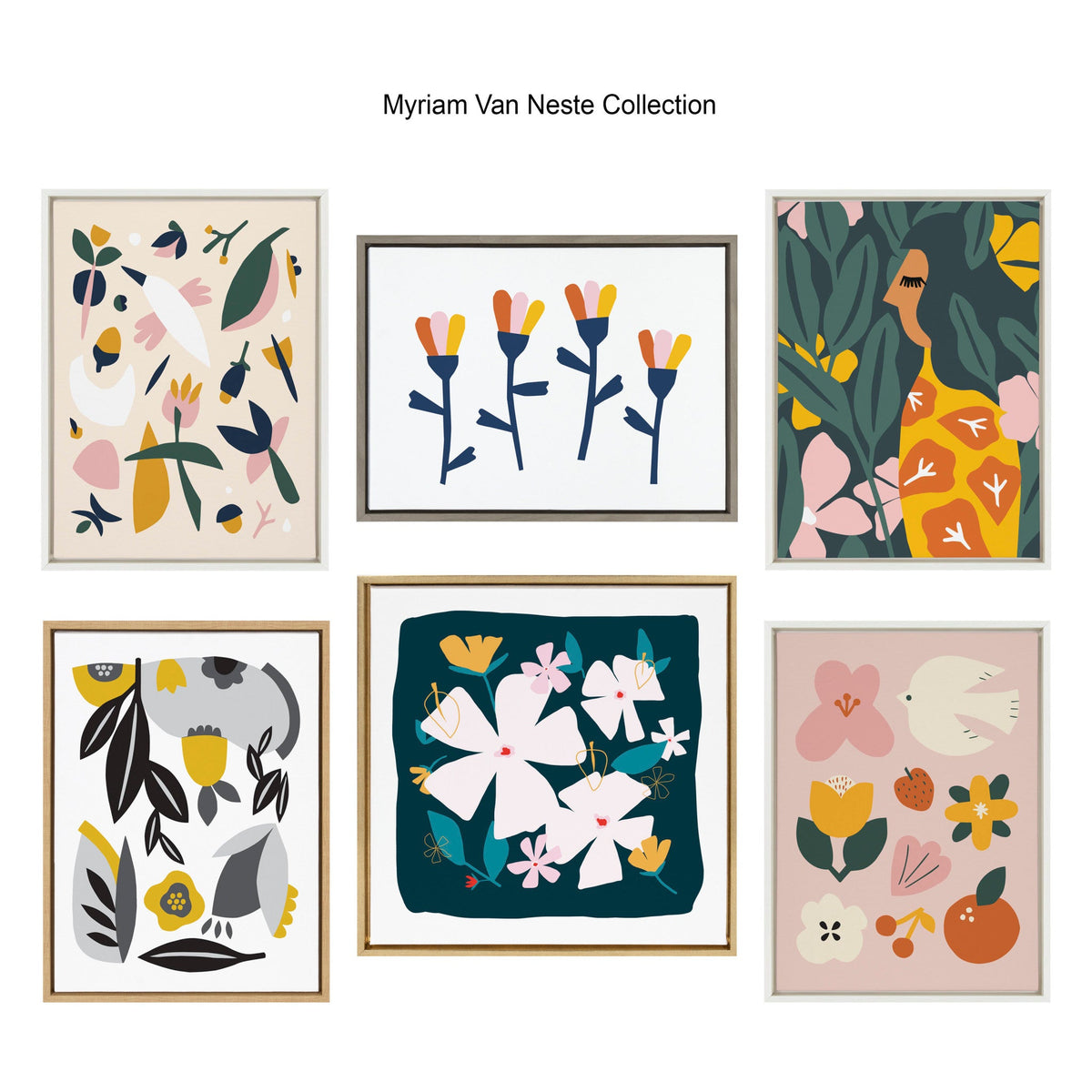 Sylvie Little Bloom Framed Canvas by Myriam Van Neste