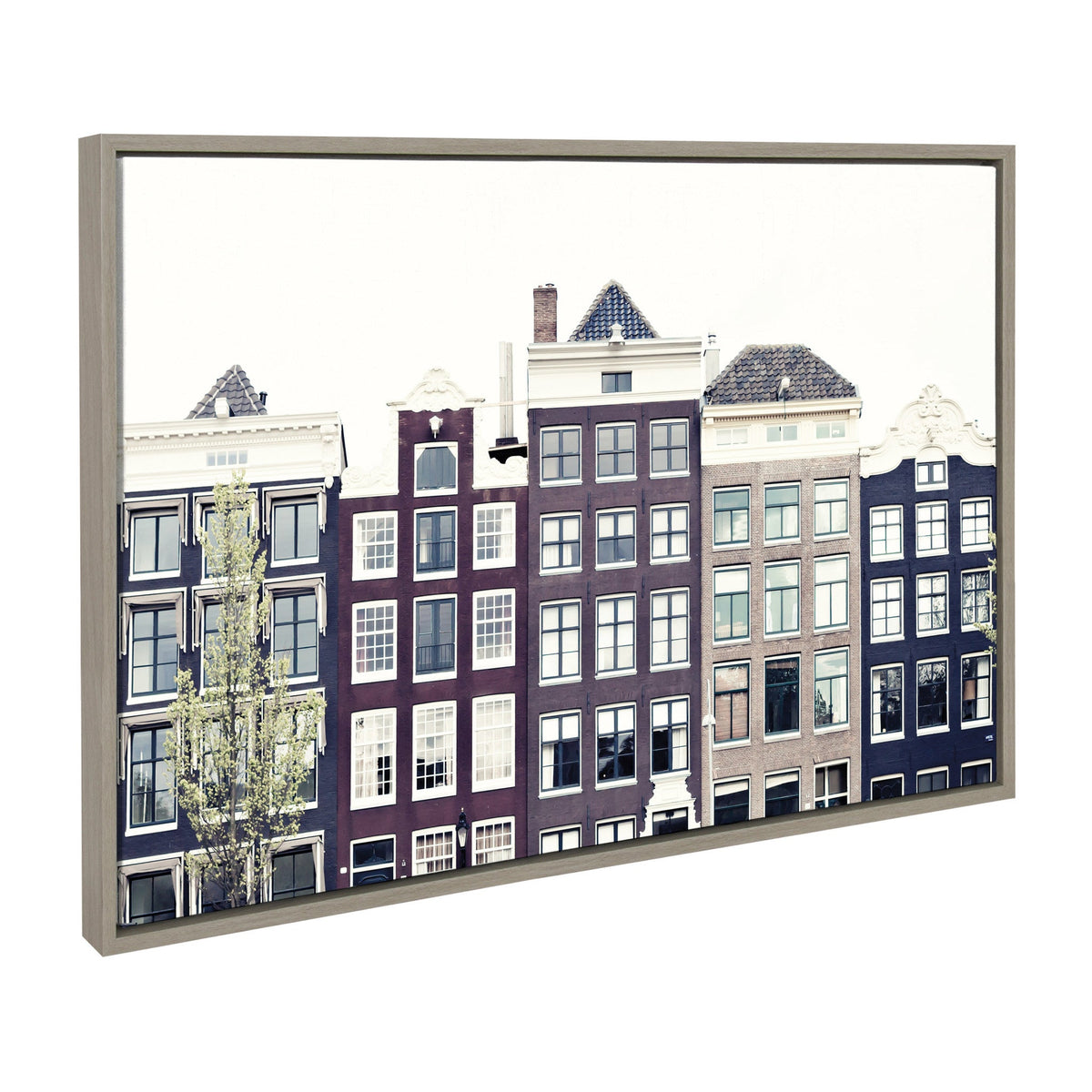 Sylvie Townhouses Framed Canvas by Caroline Mint