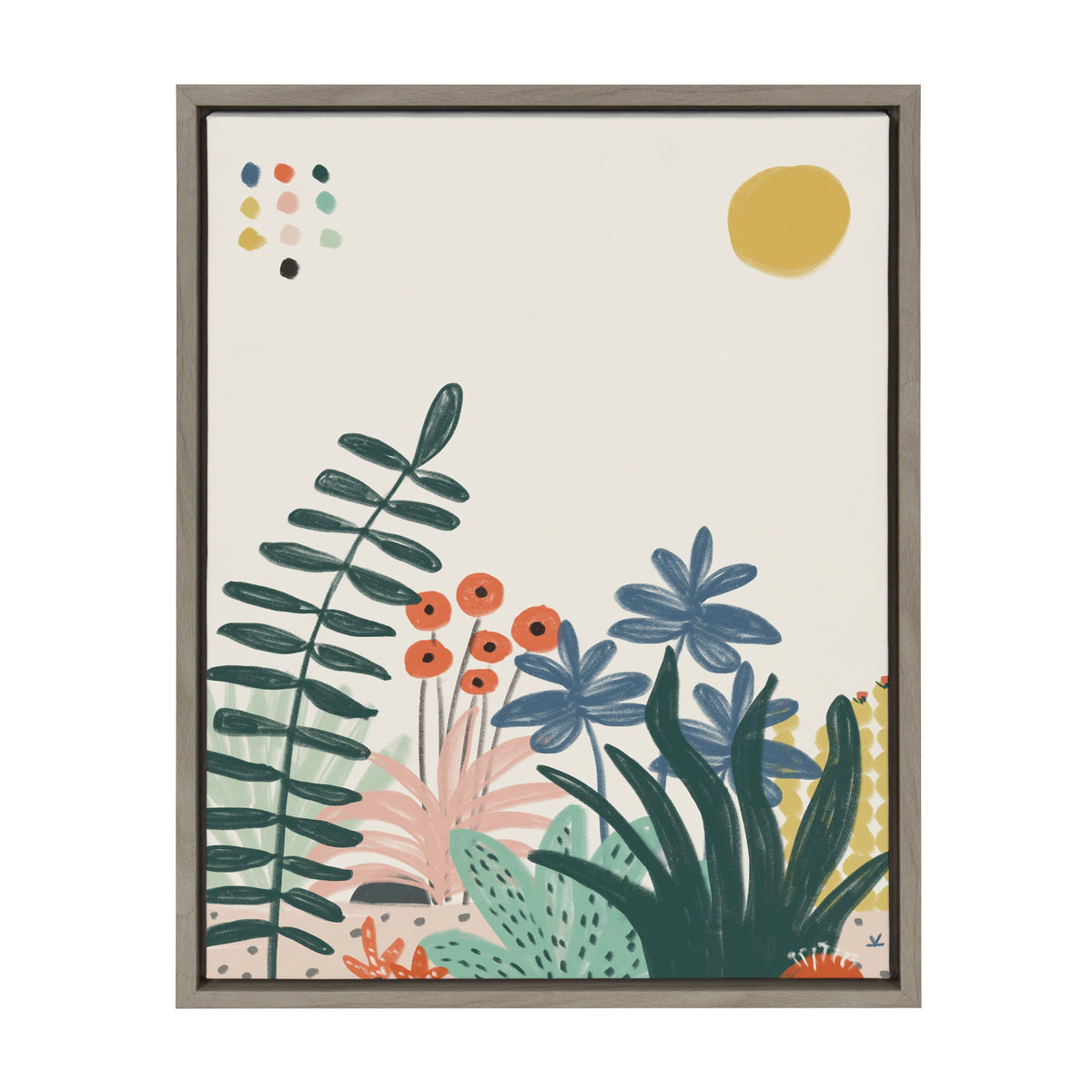 Sylvie Zen Garden 2 Framed Canvas by Kelly Knaga