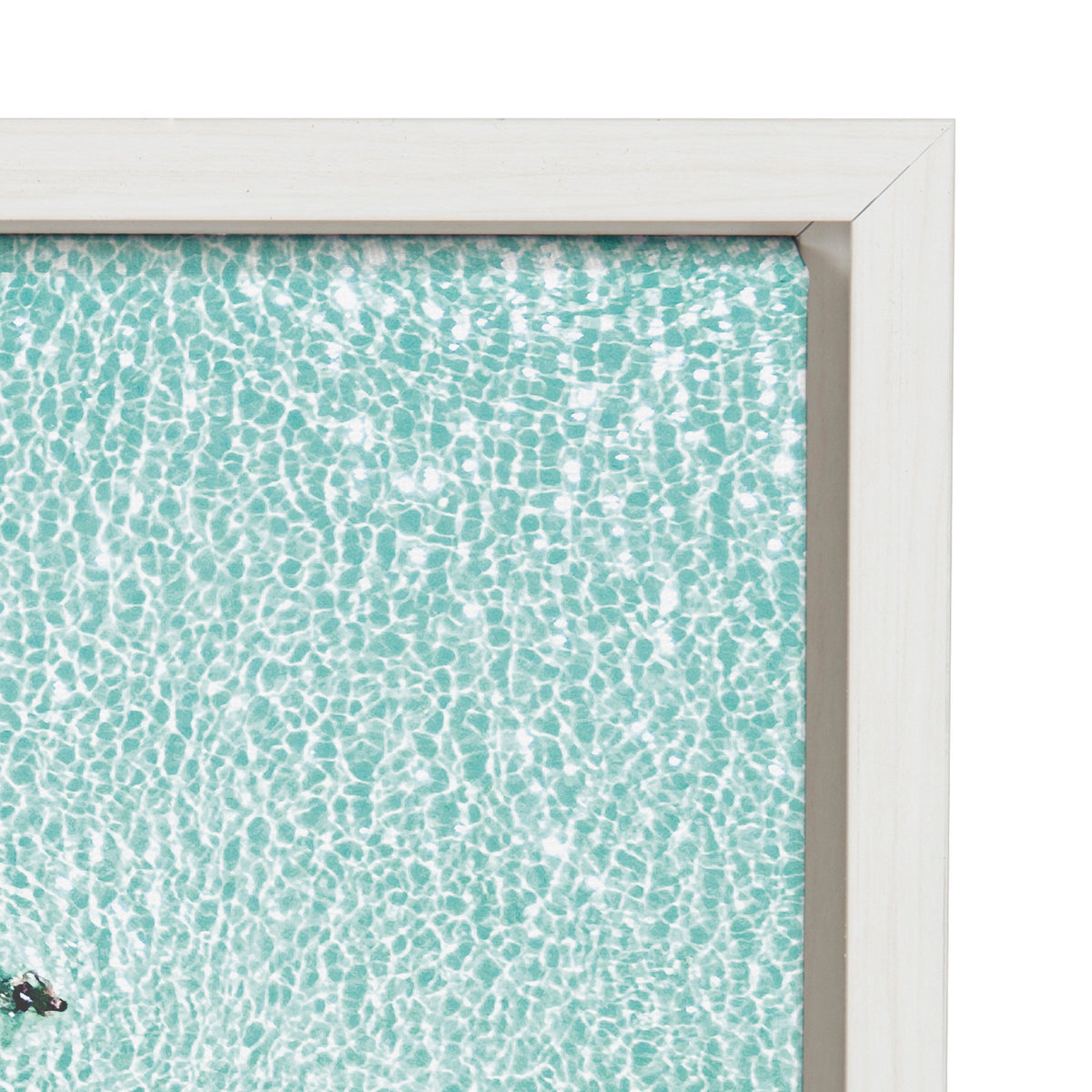 Sylvie Turquoise Beach from Above Framed Canvas by Amy Peterson Art Studio