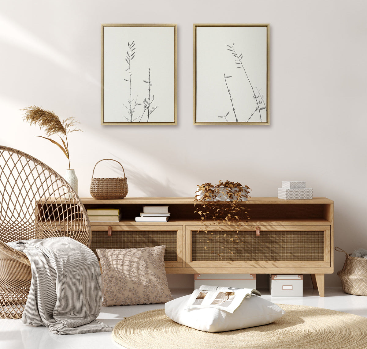 Sylvie Retro Tennessee Botanicals Framed Canvas Set of 2 by Stephanie Klatt