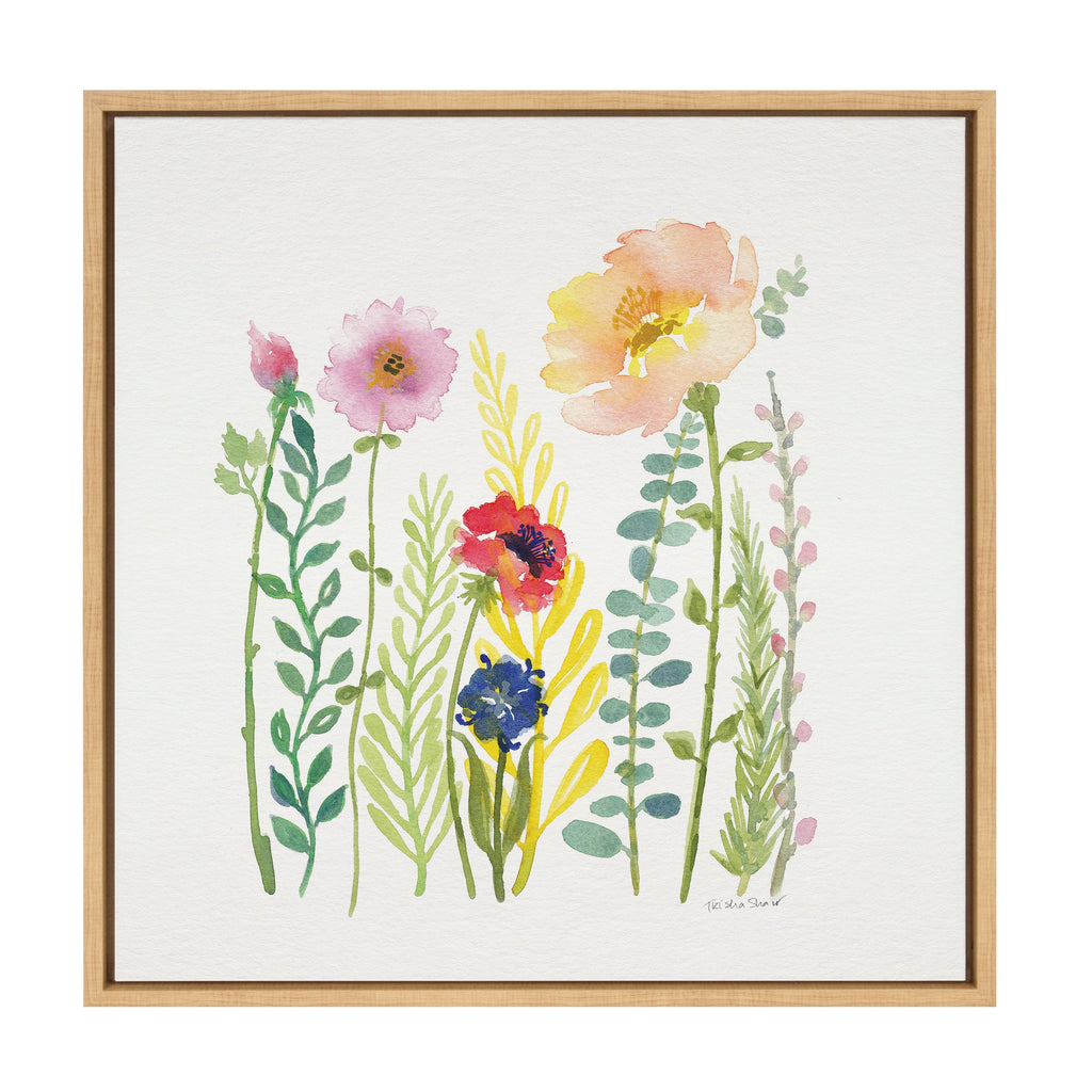 Sylvie Flowers and Ferns Framed Canvas by Patricia Shaw