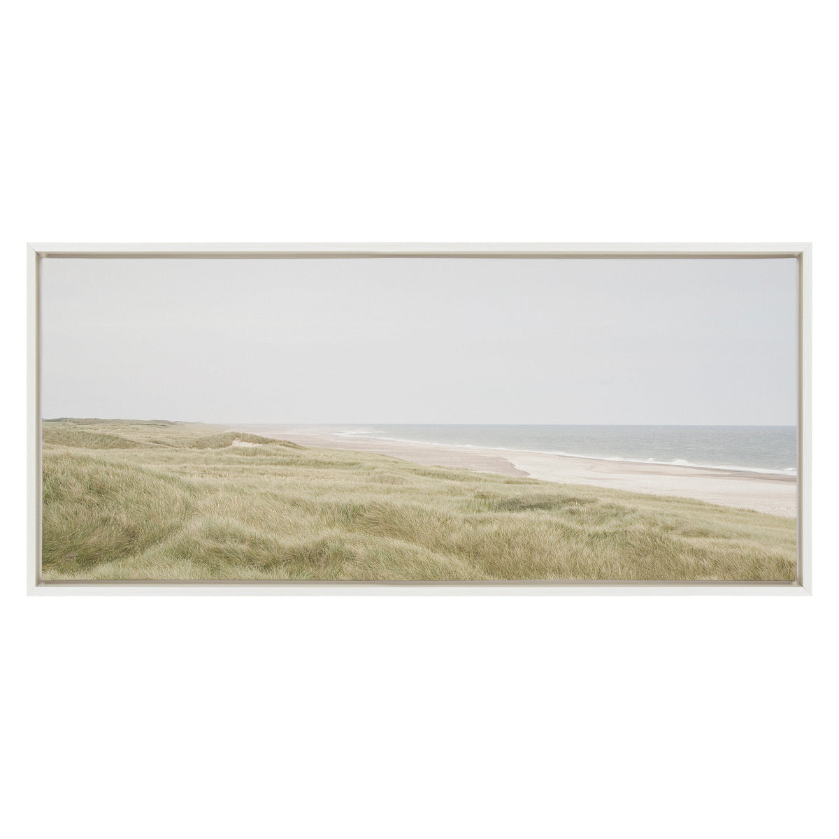 Sylvie Peaceful and Serene Coastal Landscape Framed Canvas by The Creative Bunch Studio