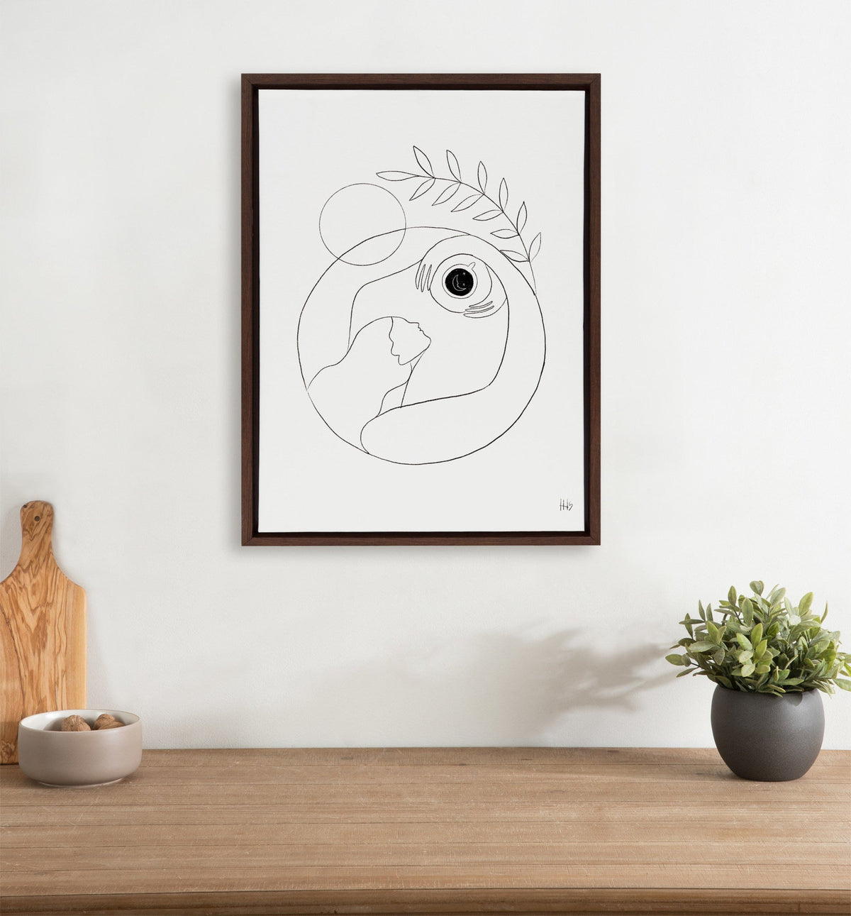 Sylvie Morning Coffee Hug Framed Canvas by Maggie Stephenson