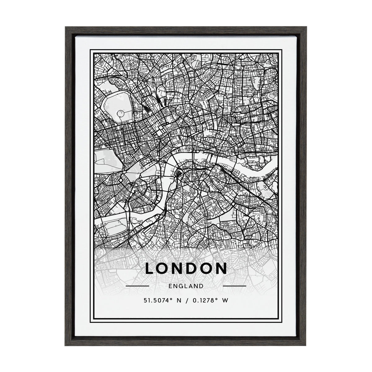 Sylvie London Modern Map Framed Canvas by Jake Goossen