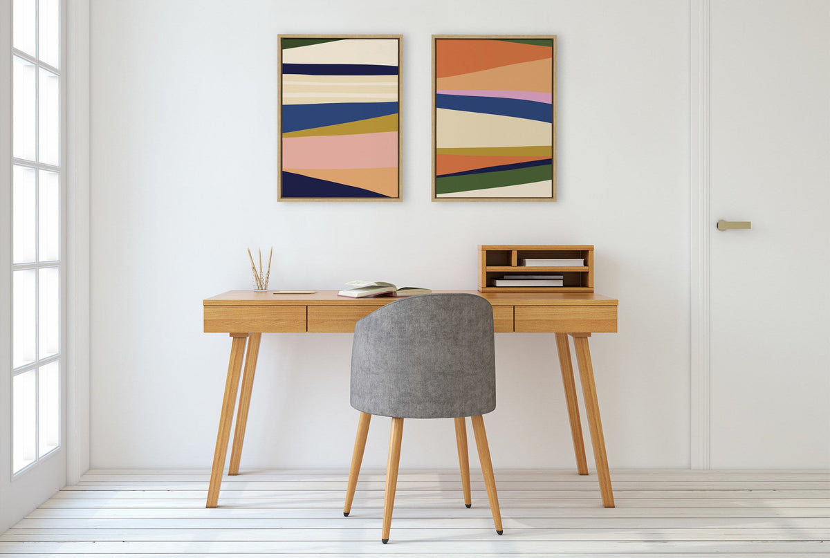 Sylvie Boho Max 1 and 2 Framed Canvas Set of 2 by The Creative Bunch Studio