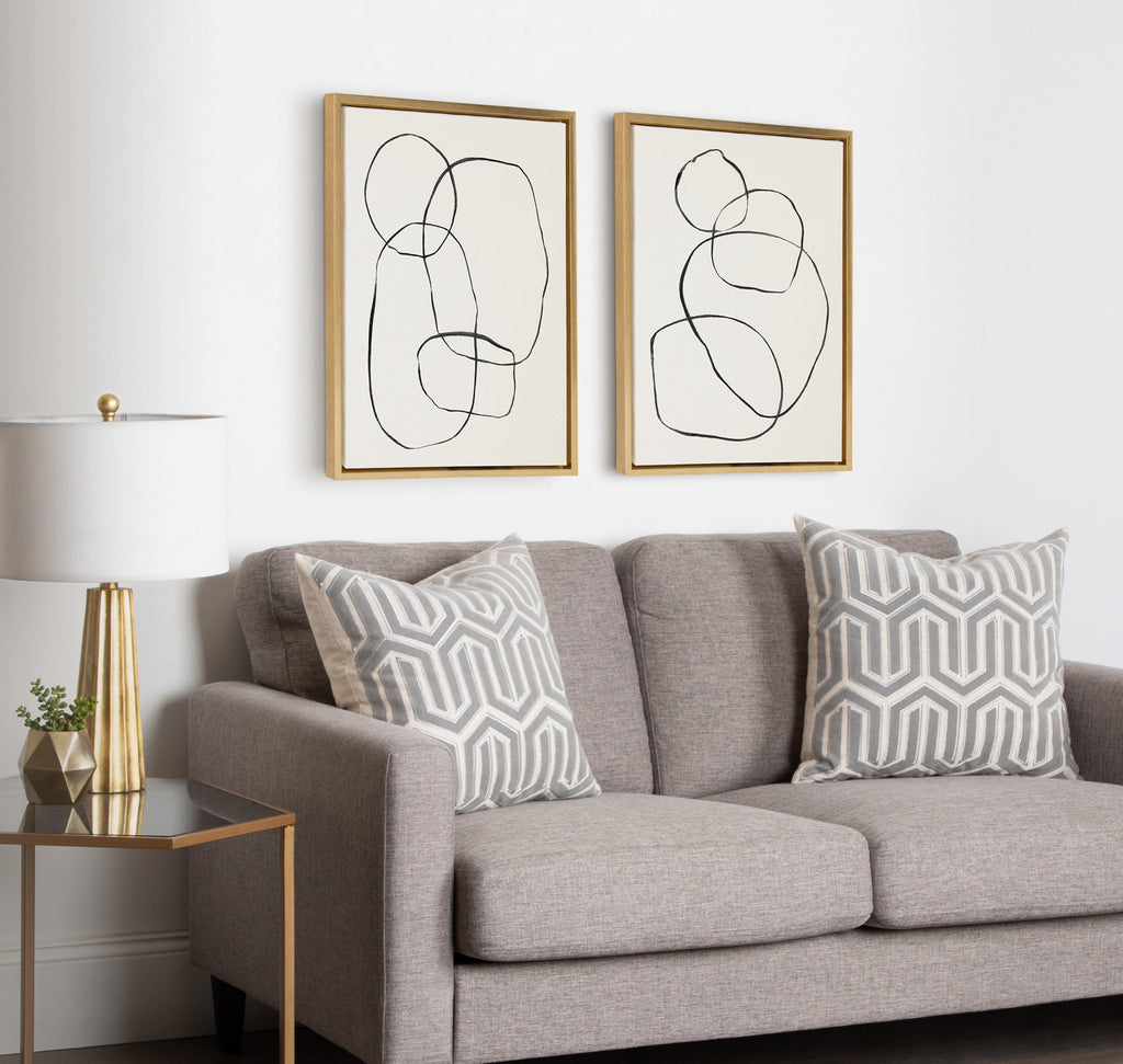 Sylvie Going in Circles Framed Textured Canvas Set of 2 by Teju Reval of SnazzyHues