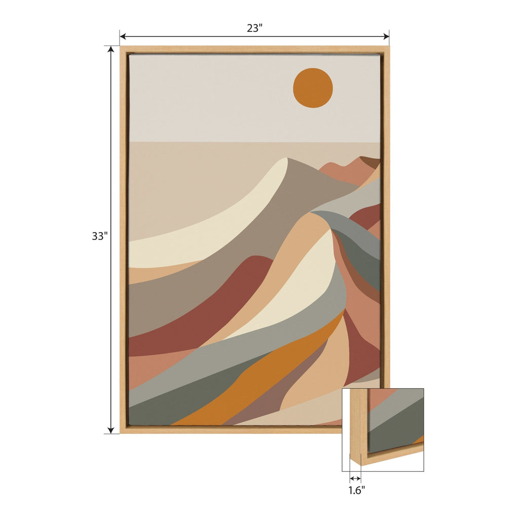 Sylvie Mid Century Modern Mountains Framed Canvas Set of 2 by Rachel Lee of My Dream Wall