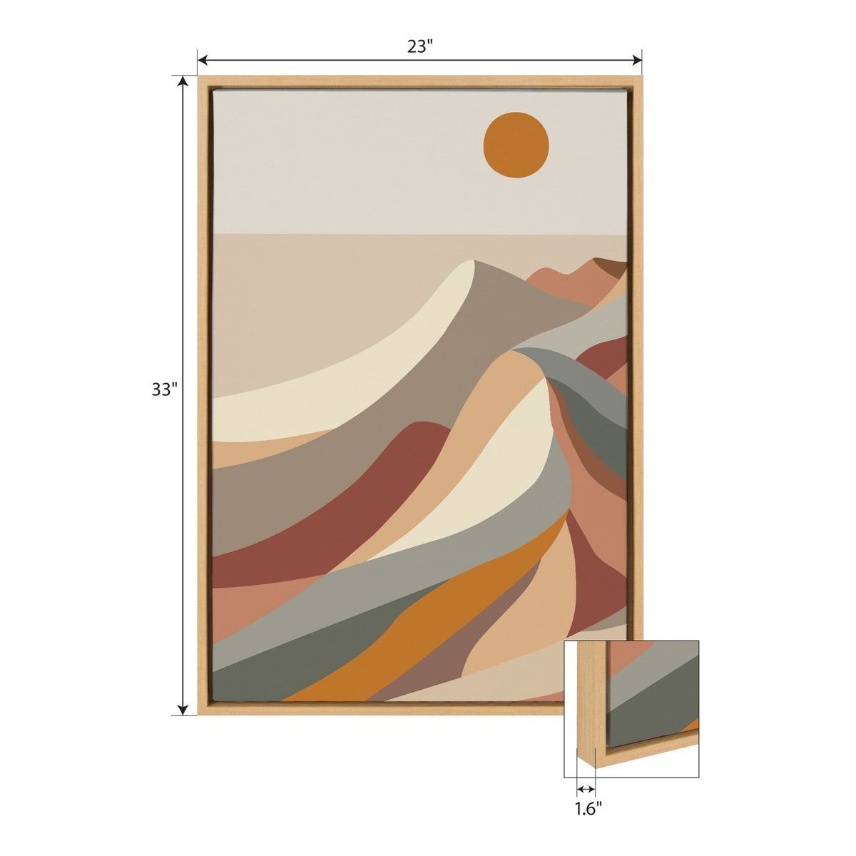 Sylvie Mid Century Modern Mountains Framed Canvas Set of 2 by Rachel Lee of My Dream Wall