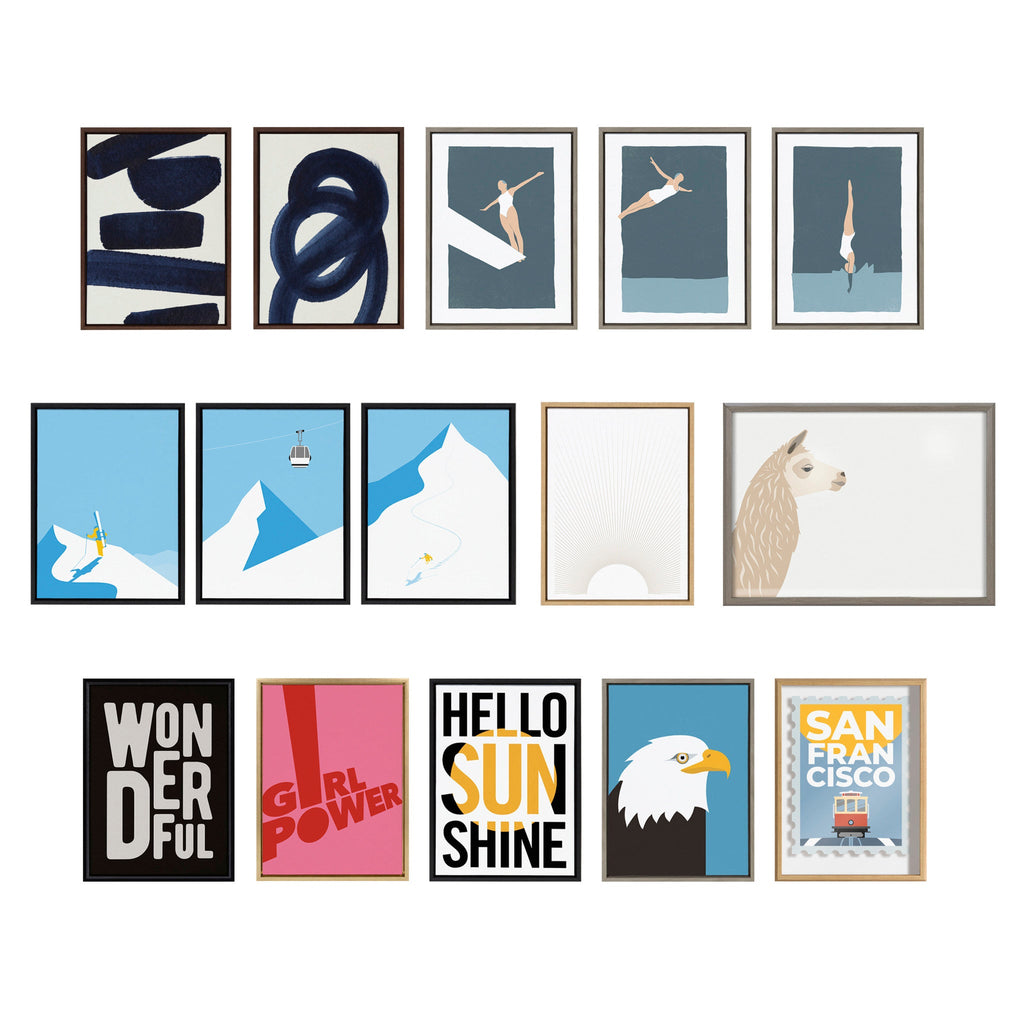 Sylvie Japandi 3 1 and 2 Framed Canvas Art Set of 2 by Rocket Jack