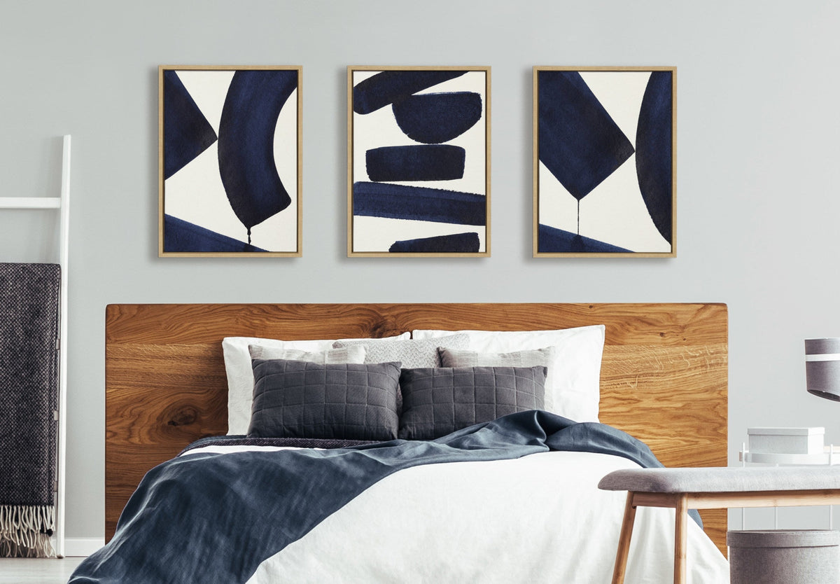 Sylvie Japandi 3, Japandi 26 and Japandi 4 Framed Canvas Set of 3 by Rocket Jack
