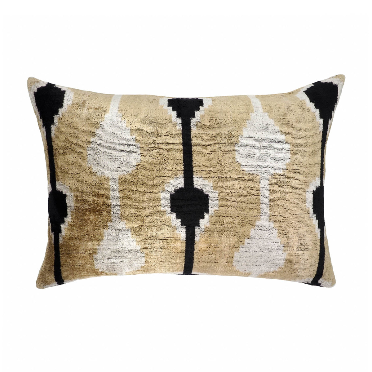 Kisses Silk Velvet Ikat Throw Pillow Cover, 16 x 24