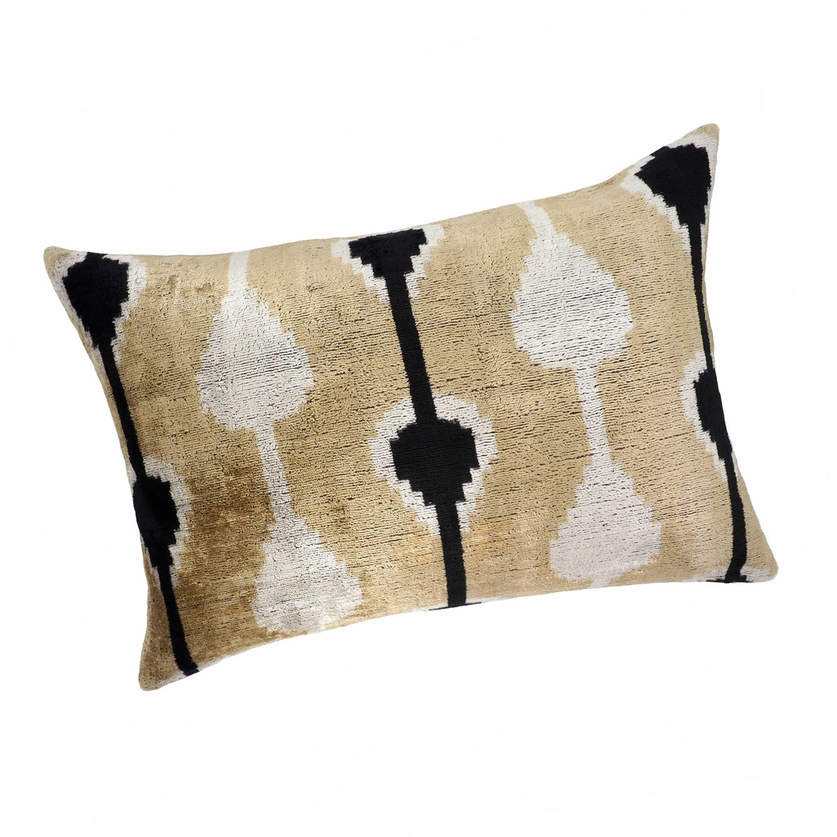 Kisses Silk Velvet Ikat Throw Pillow Cover, 16 x 24
