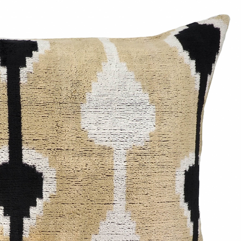 Kisses Silk Velvet Ikat Throw Pillow Cover, 16 x 24