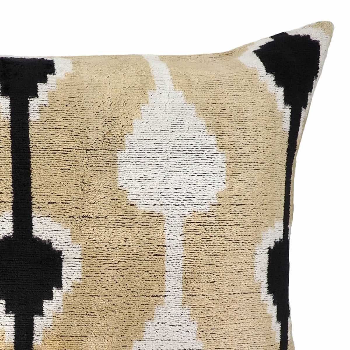Kisses Silk Velvet Ikat Throw Pillow Cover, 16 x 24