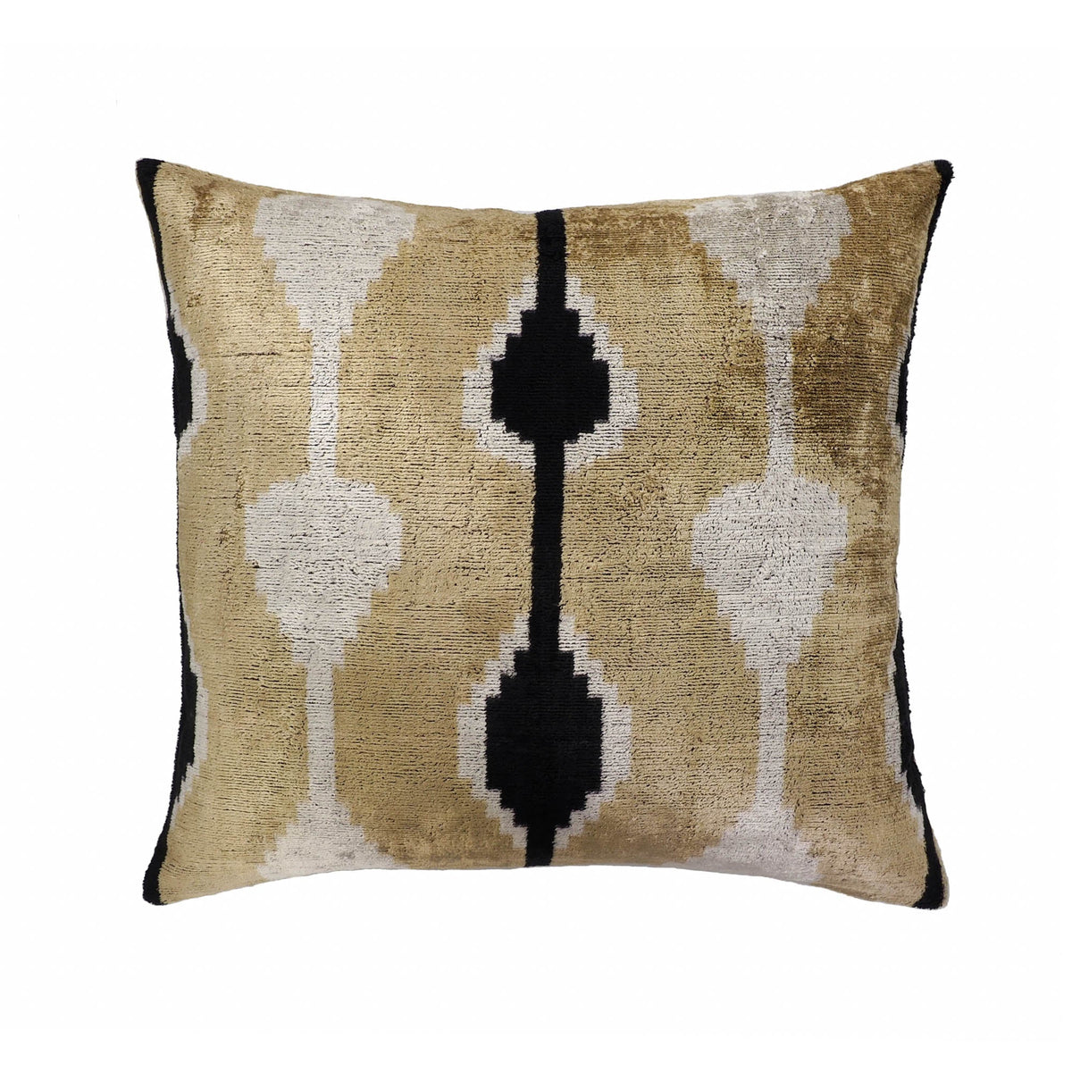 Kisses Silk Velvet Ikat Pillow Cover, 20 x 20