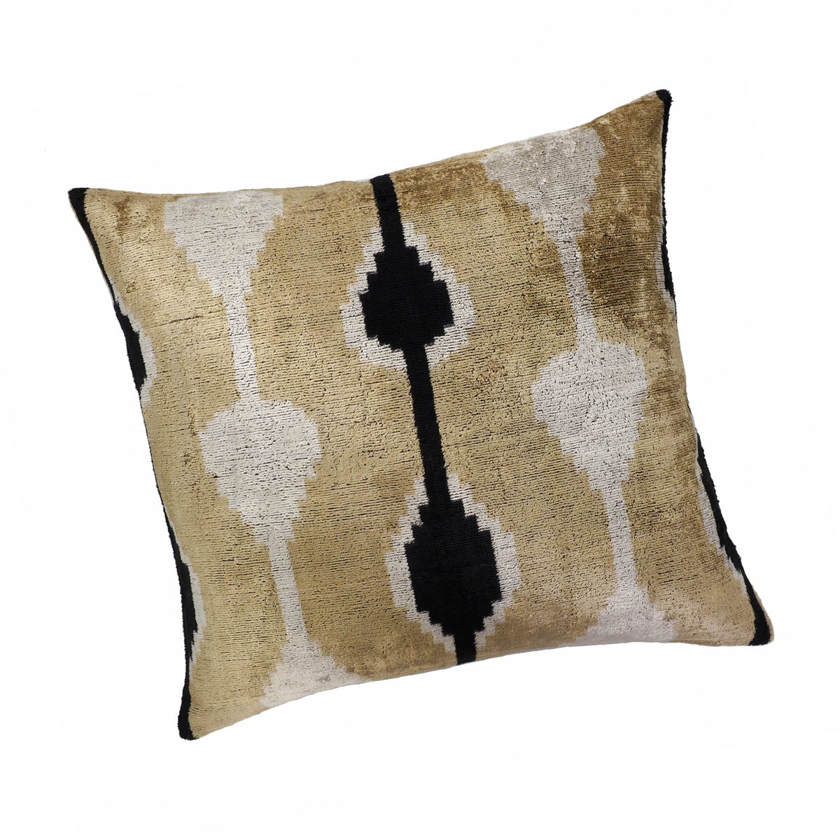Kisses Silk Velvet Ikat Pillow Cover, 20 x 20