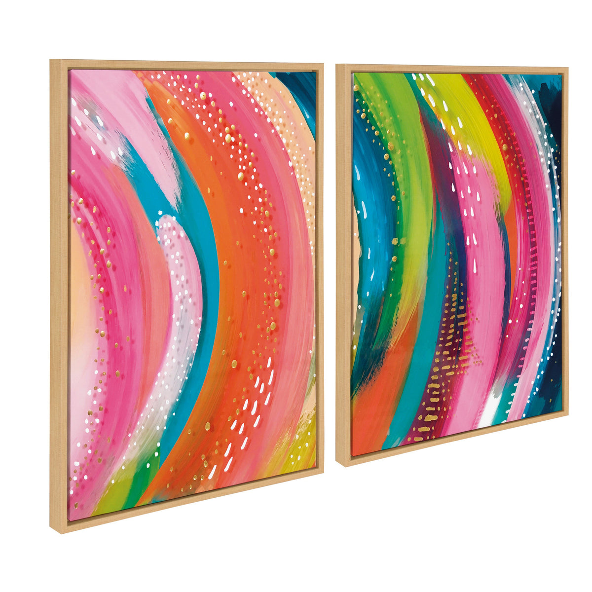 Sylvie Bright Abstract Left and Right Framed Canvas Art Set of 2 by Jessi Raulet of Ettavee