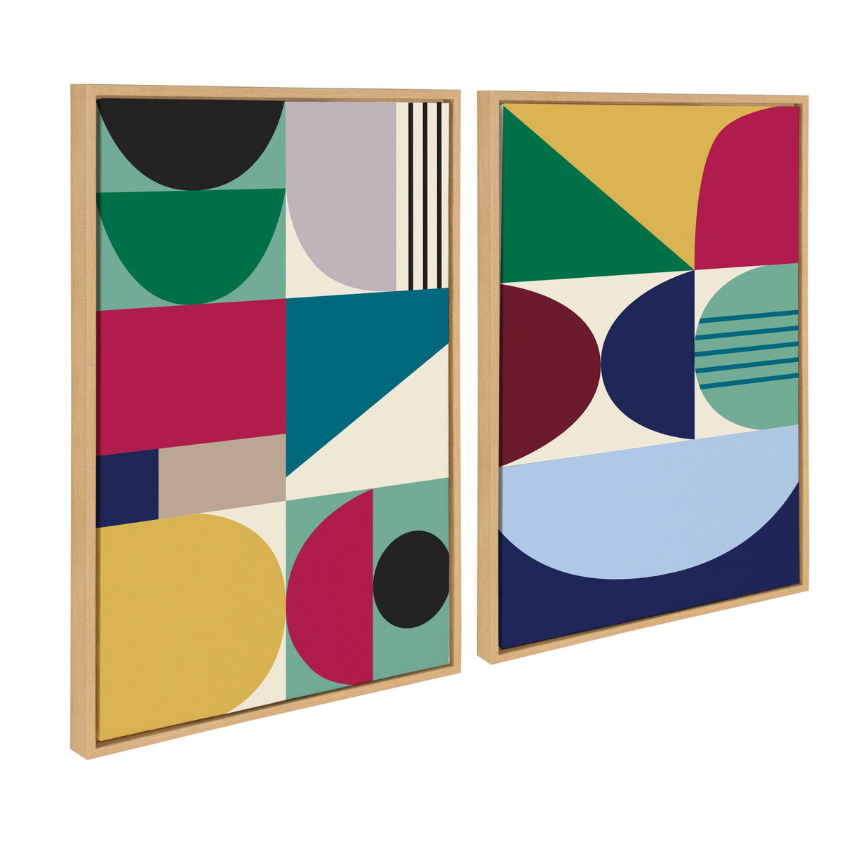 Sylvie MCM Pattern 10 and 11 Framed Canvas Set of 2 by Rachel Lee of My Dream Wall