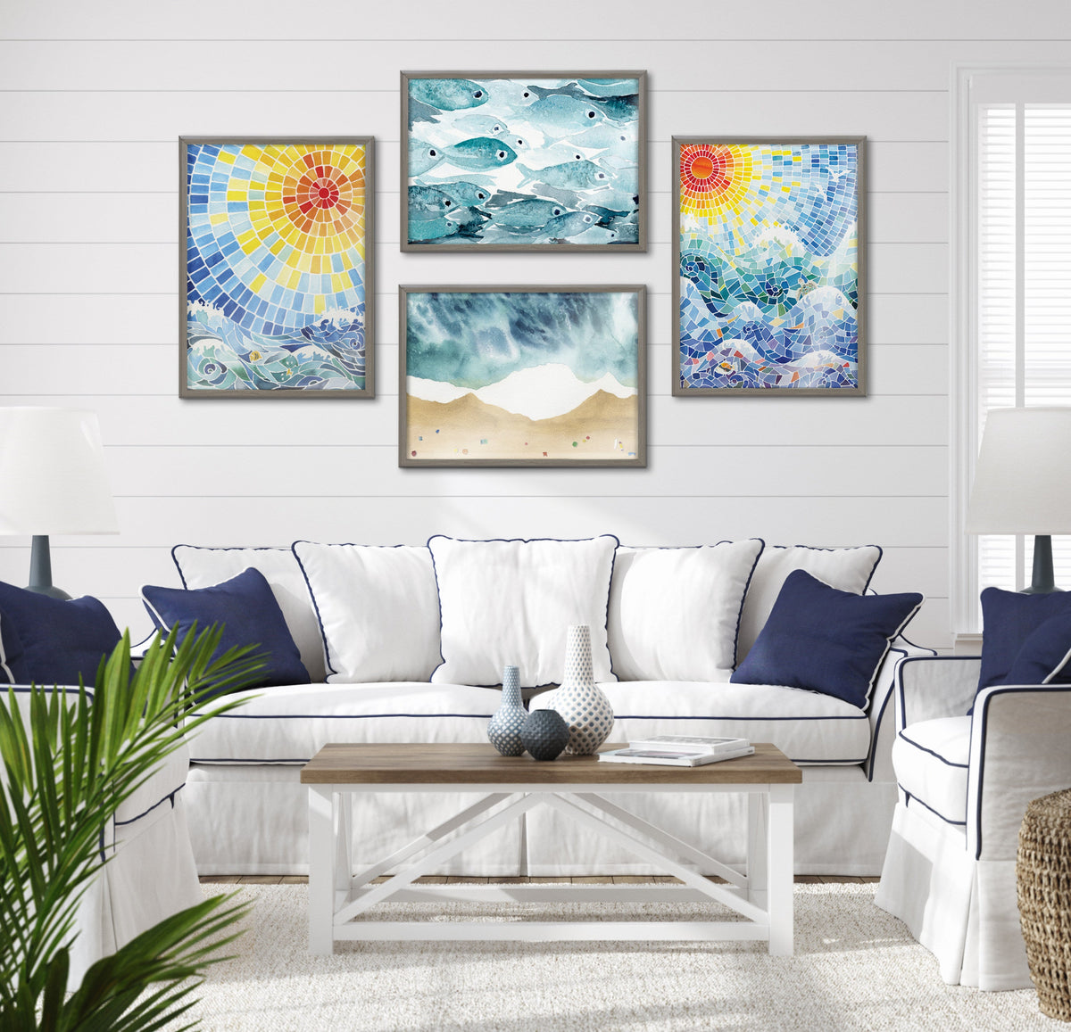 Blake Under the Hawaiian Sun Framed Printed Glass by Janet Meinke-Lau