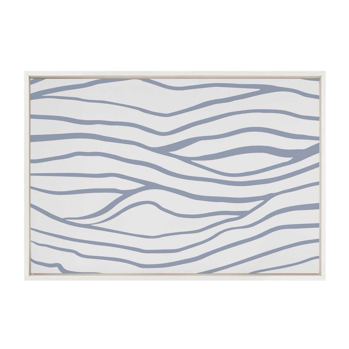 Sylvie Simple Elegant Coastal Waves Framed Canvas by The Creative Bunch Studio