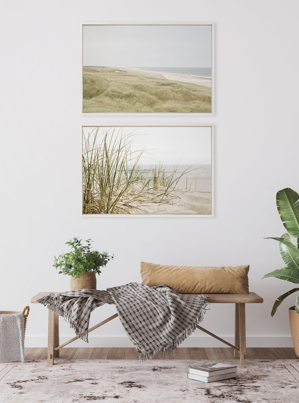 Sylvie Calming Beach Grass Framed Canvas by The Creative Bunch Studio