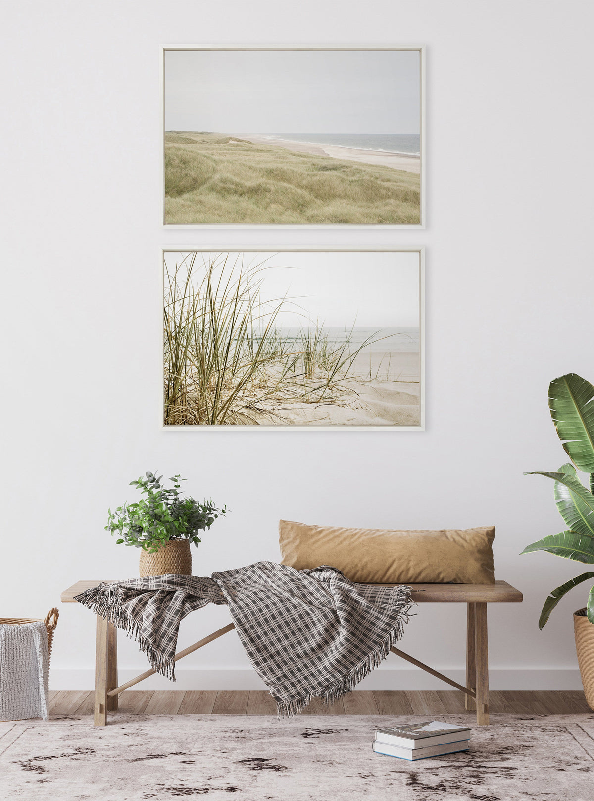 Sylvie Calming Beach Grass Framed Canvas by The Creative Bunch Studio