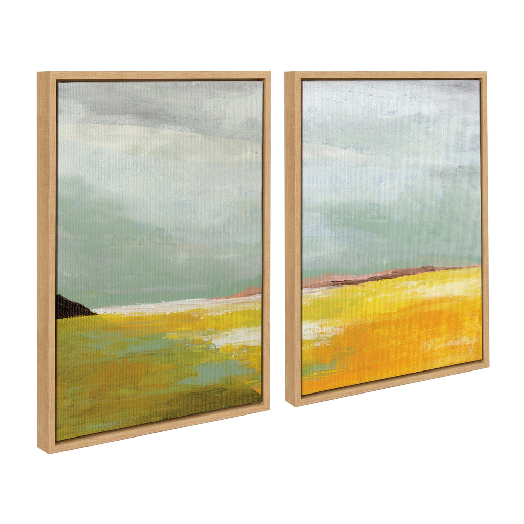 Sylvie Golden Root Lake I and II Framed Canvas Art Set of 2 by Nikita Jariwala