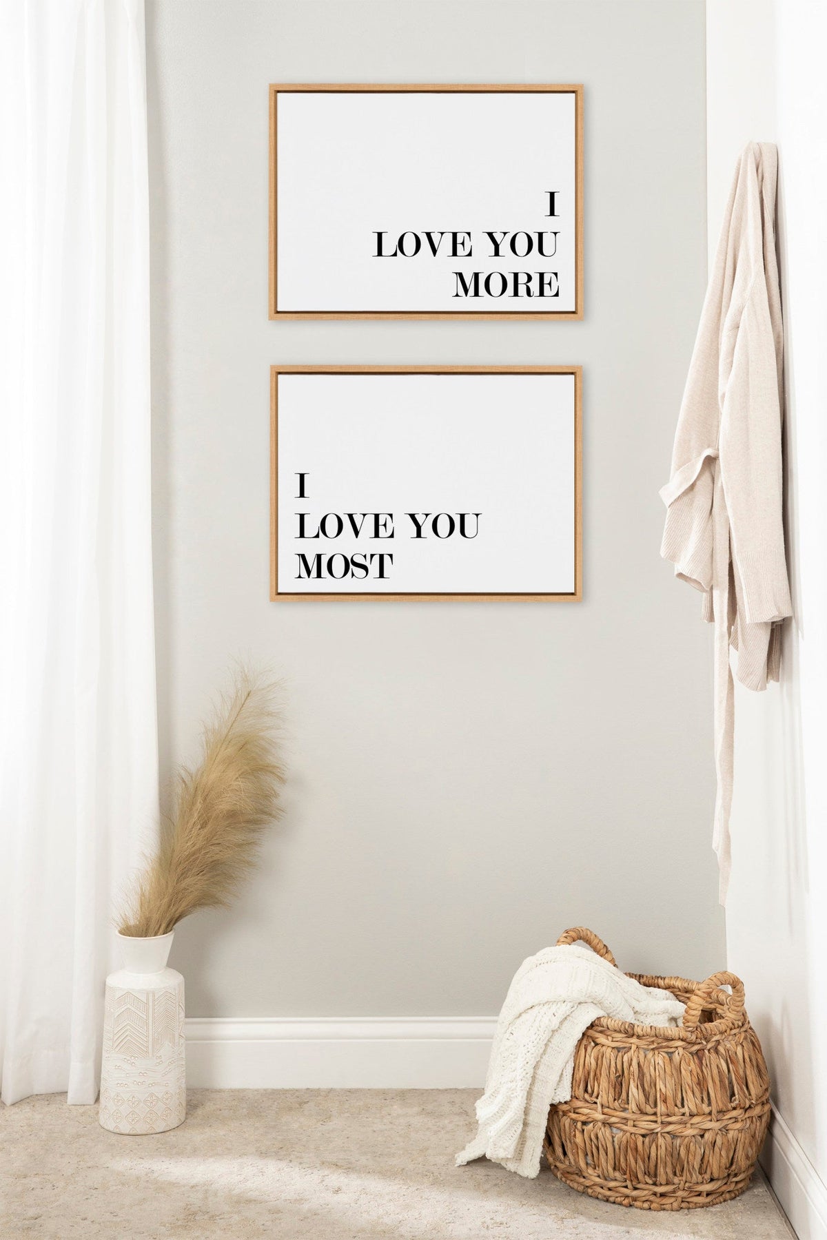 Sylvie I Love You More and I Love You Most Framed Canvas Art Set of 2 by Maggie Price of Hunt and Gather Goods