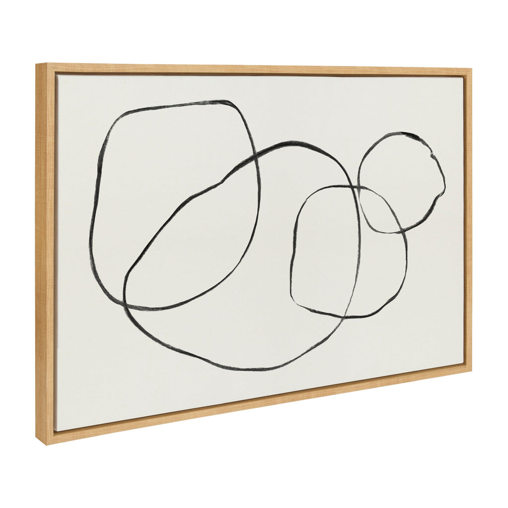 Sylvie Going in Circles and Minimalist Woman Framed Canvas Set of 3 by Teju Reval of SnazzyHues