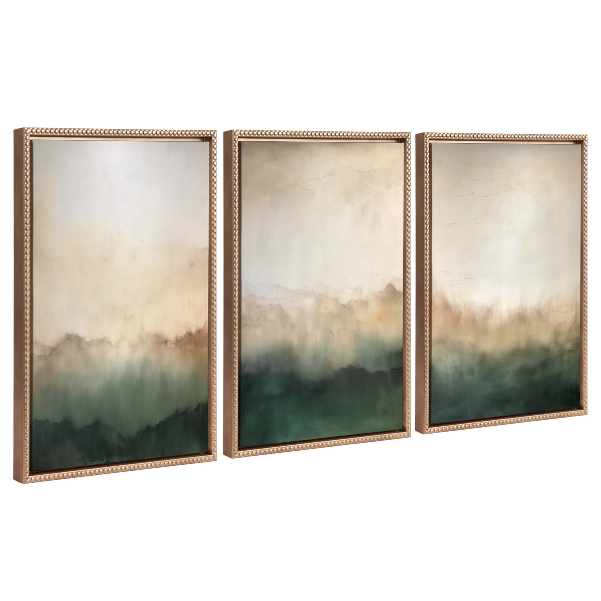 Sylvie Green Mountain Abstract I, II and III Framed Canvas Art Set of 3 by Amy Lighthall