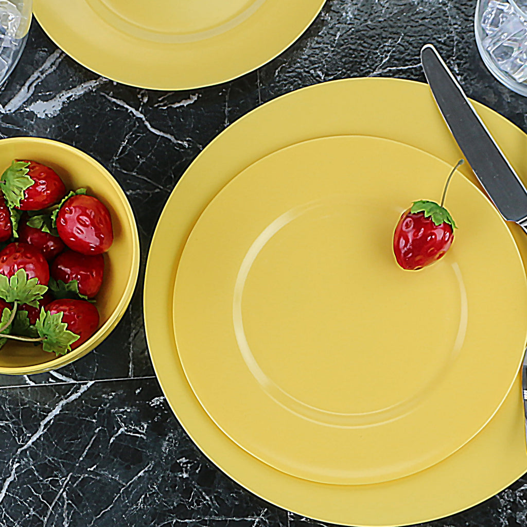 12-Piece Melamine Dinnerware Set for 4, Lemon