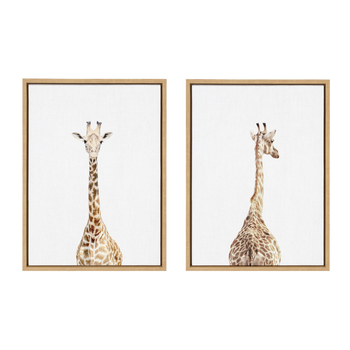 Sylvie Giraffe Front and Back Framed Canvas Set of 2 by Amy Peterson Art Studio