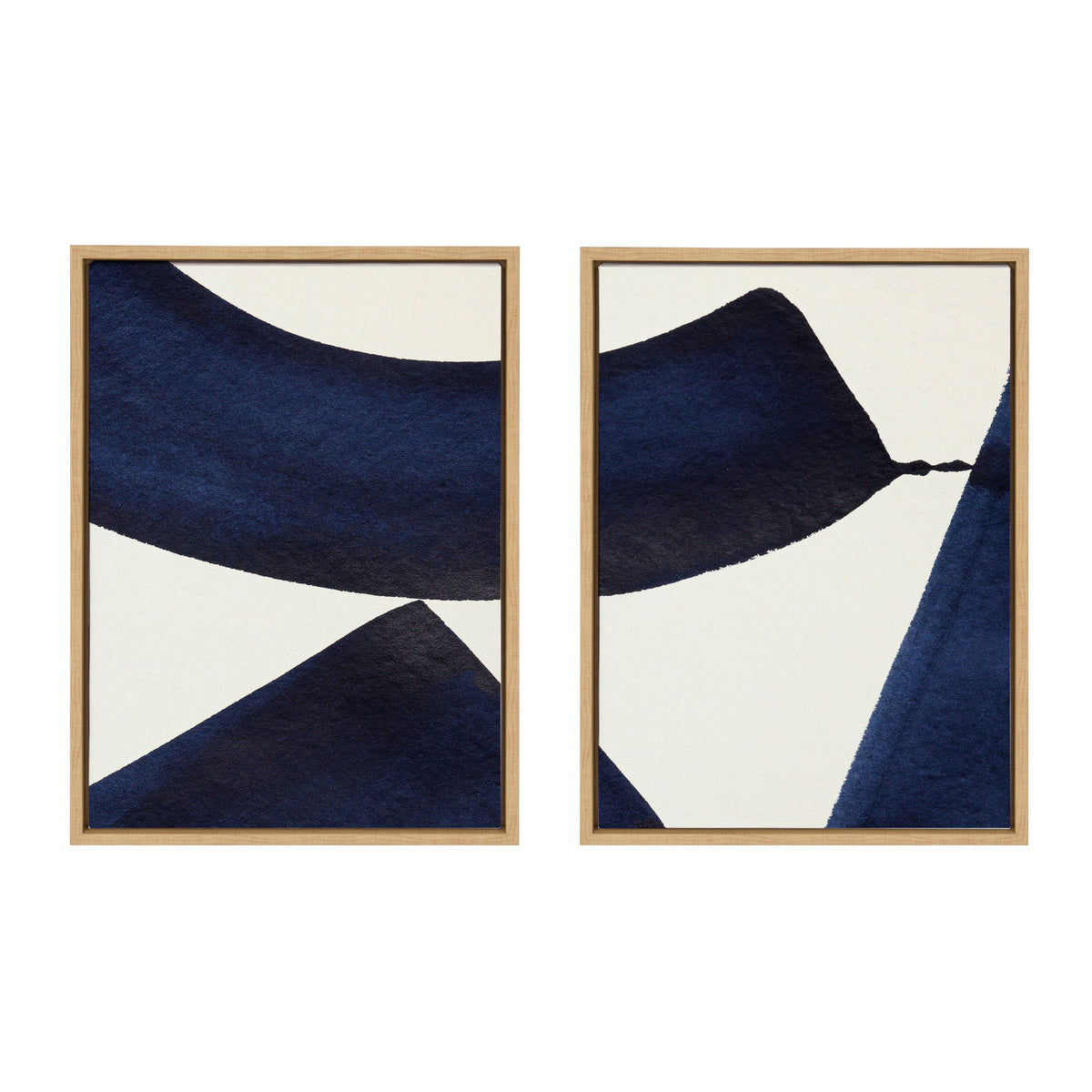 Sylvie Japandi 3 1 and 2 Framed Canvas Art Set of 2 by Rocket Jack