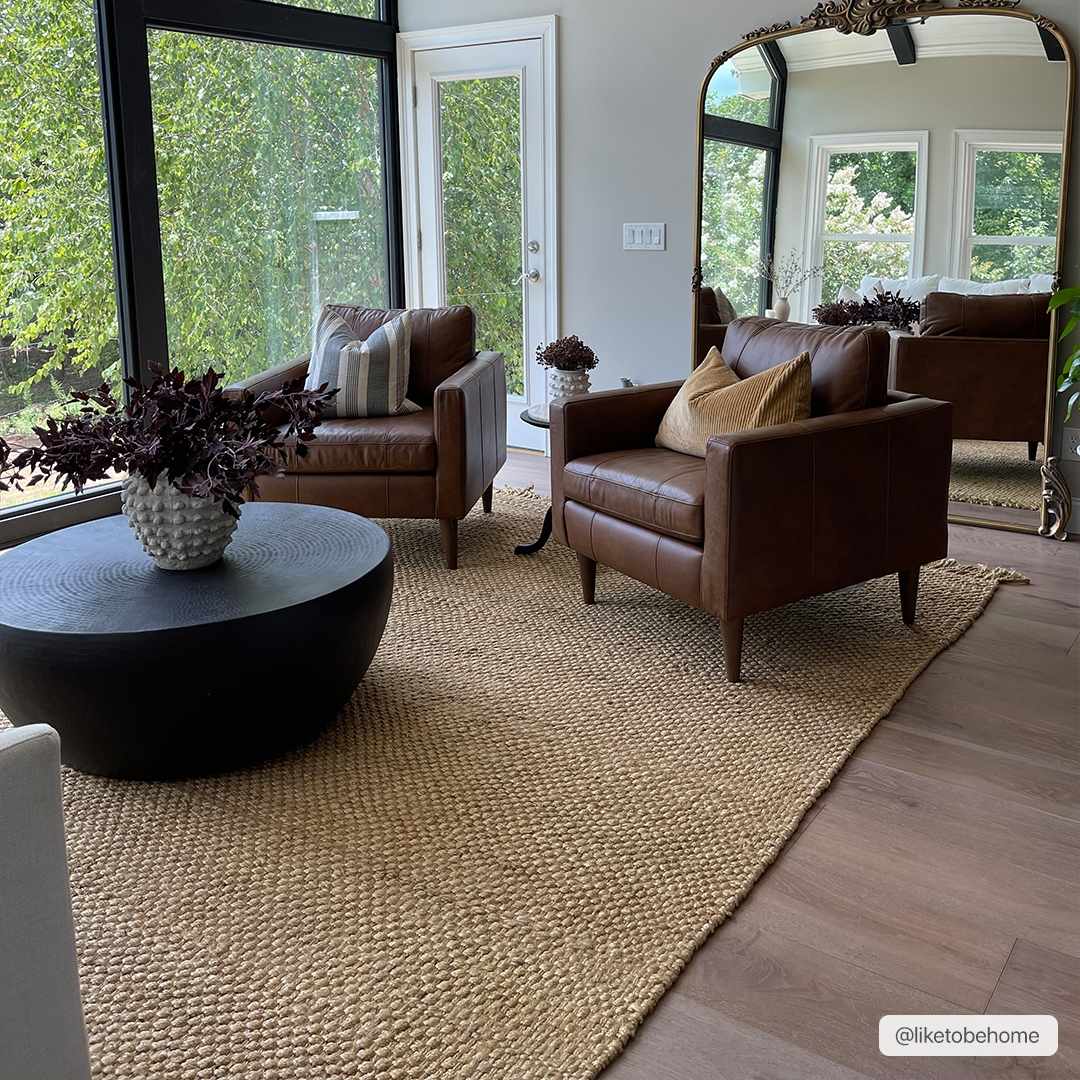 Hovland Hand Woven Natural Jute Rag Rug