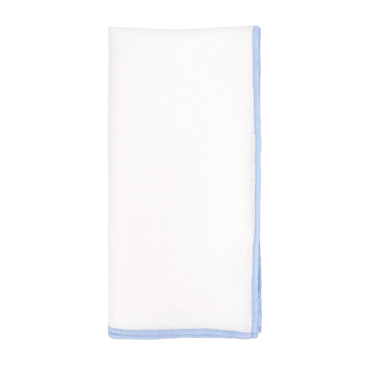 Linen Napkins With Blue Stitch Edges, Set of 4