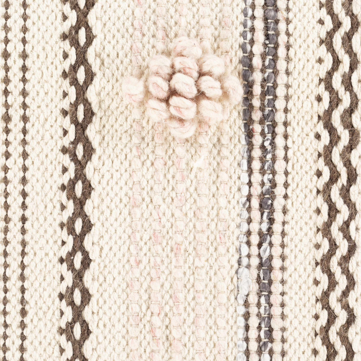 Lenorah Pink&White Textured Pillow Cover with Optional Insert