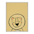 Sylvie Inky Lion Framed Canvas by Lauradidthis