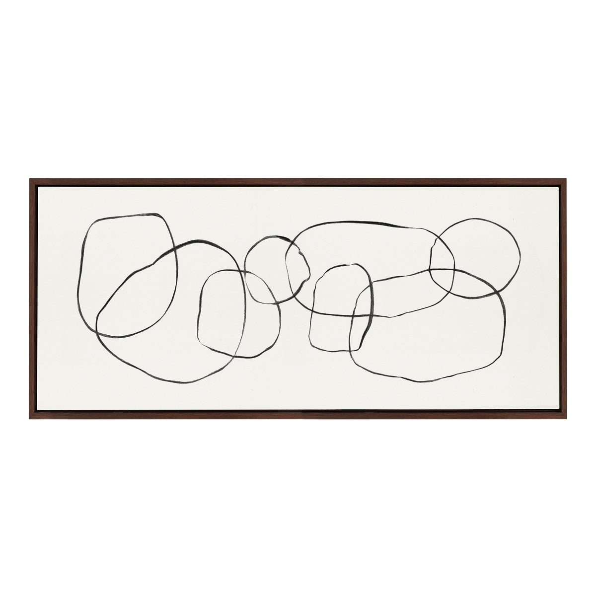 Sylvie Dancing Circles Framed Canvas by Teju Reval of SnazzyHues