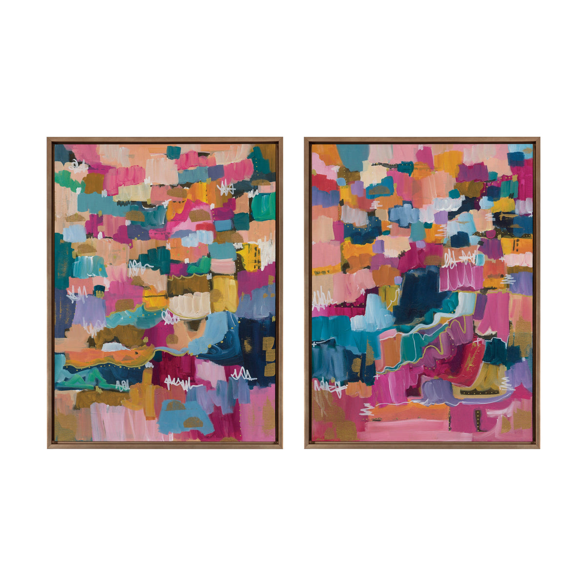 Sylvie Applause Framed Canvas Set of 2 by Leah Nadeau