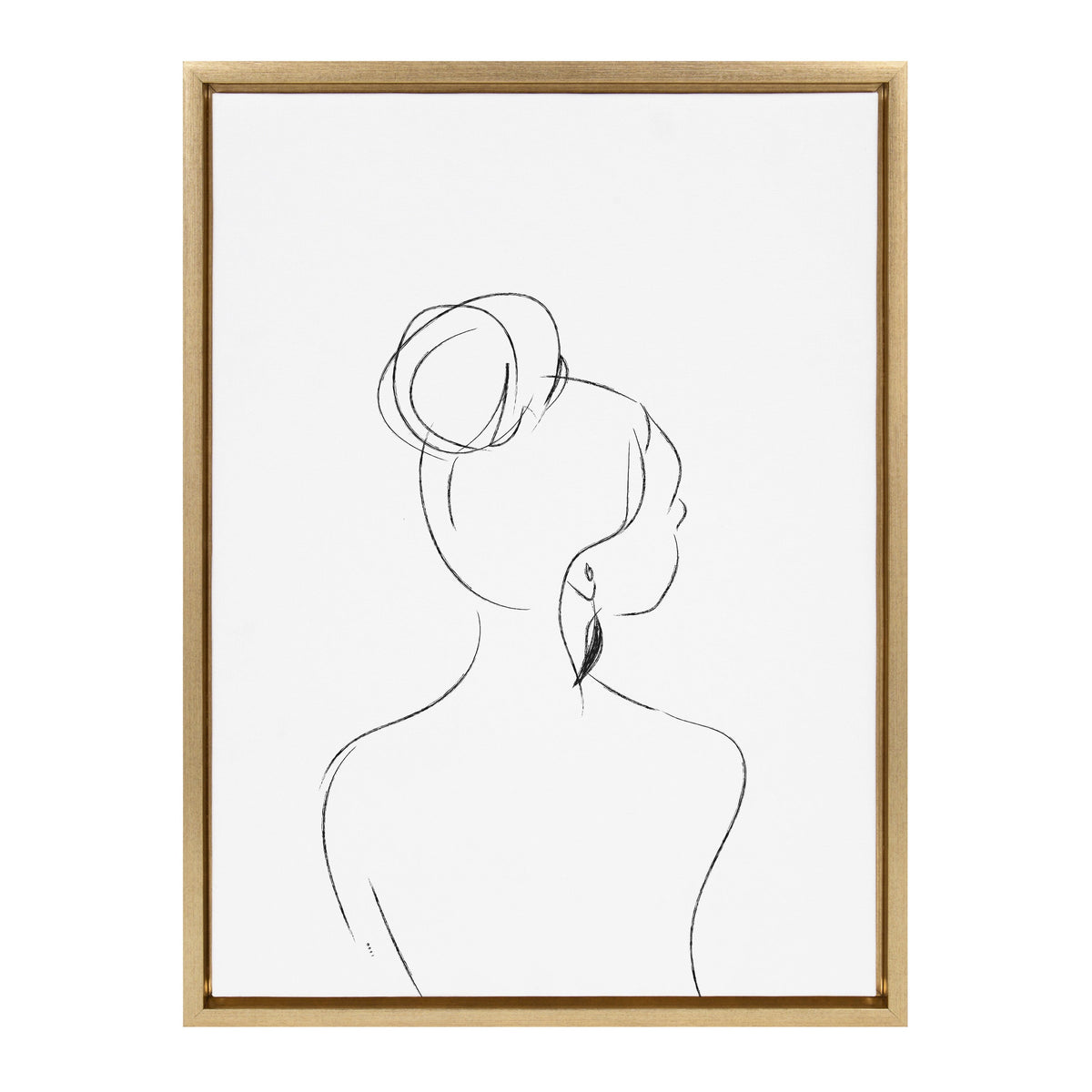 Sylvie Minimalist Woman 2 Framed Canvas by Teju Reval of SnazzyHues