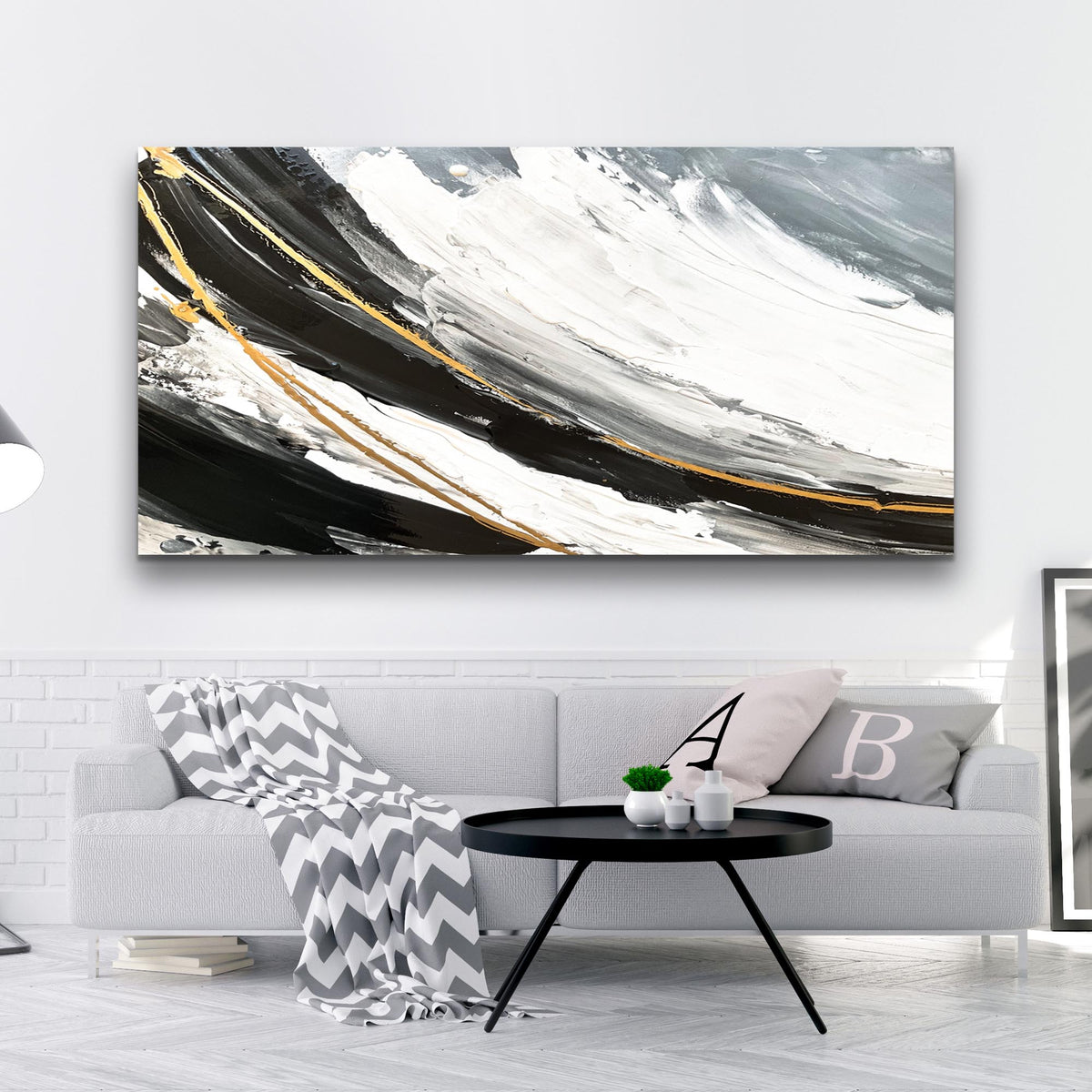 Modern Abstract Shadows Canvas Wall Art