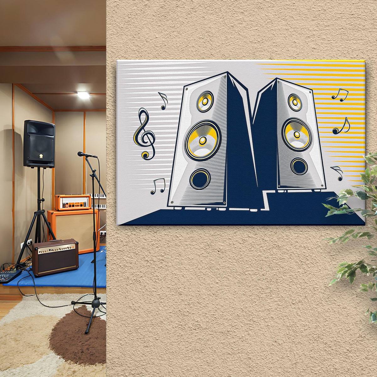 Music Equipment Speakers Pop Art Canvas Wall Art