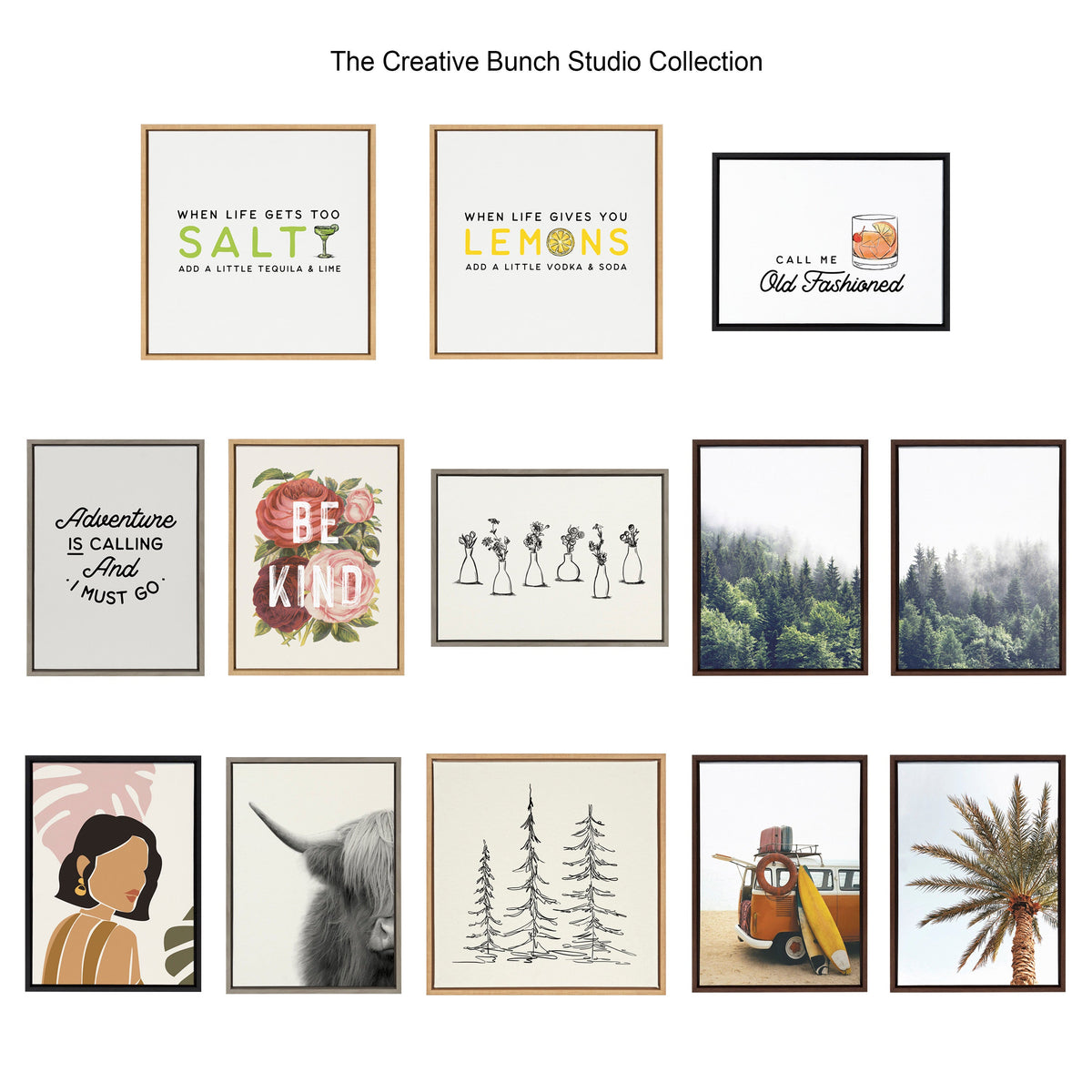 Sylvie Haze Succulent Cactus Short Framed Canvas by The Creative Bunch Studio