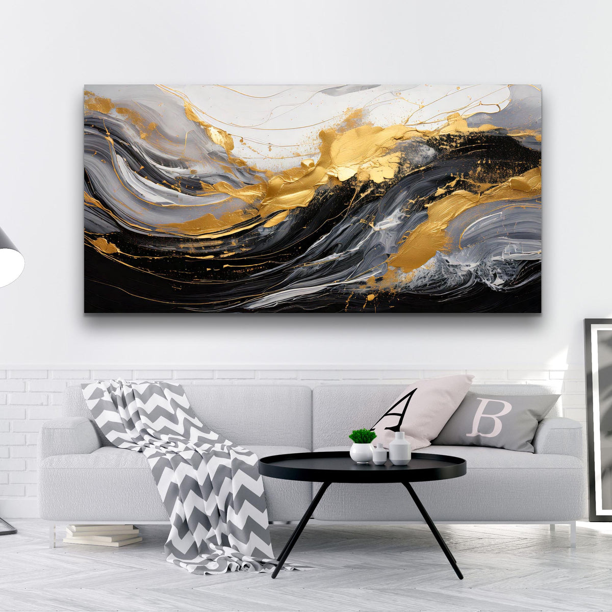 Modern Abstract Shadows Canvas Wall Art
