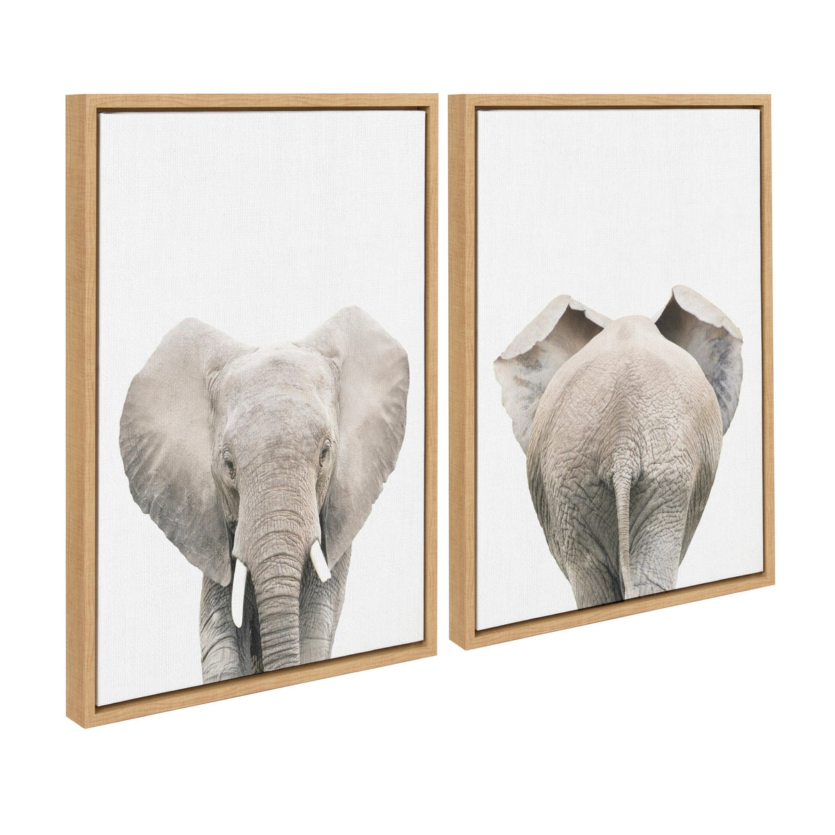 Sylvie Elephant Front and Back Framed Canvas Set of 2 by Amy Peterson Art Studio