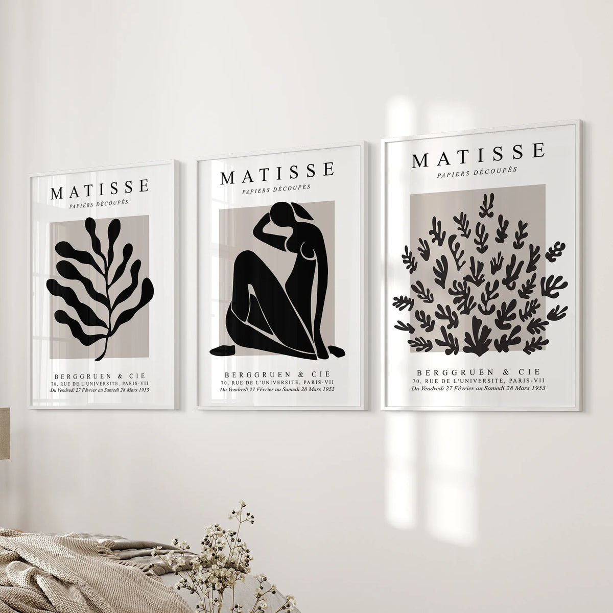 Matisse Posters Set of 3. Minimalist Botanical, Figure Prints