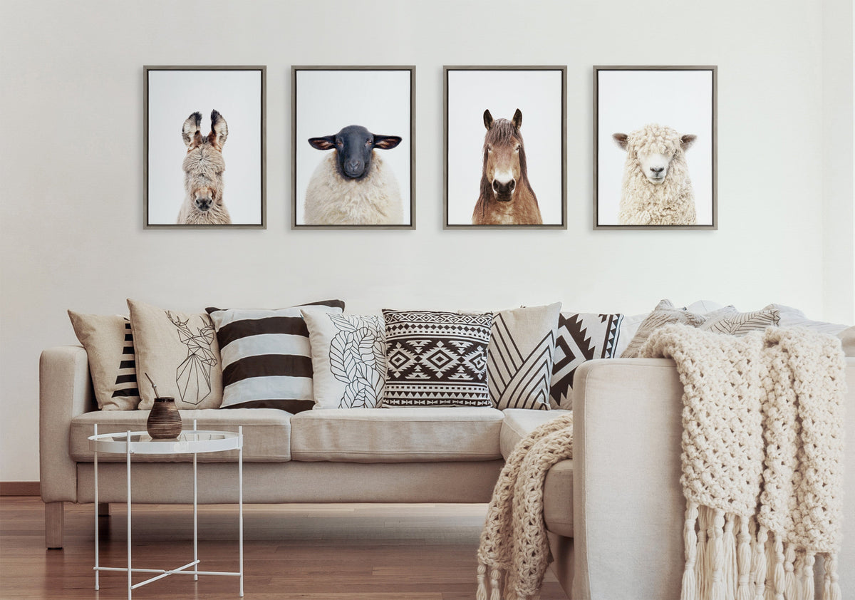 Sylvie Animal Studio Burro Portrait Framed Canvas by Amy Peterson Art Studio